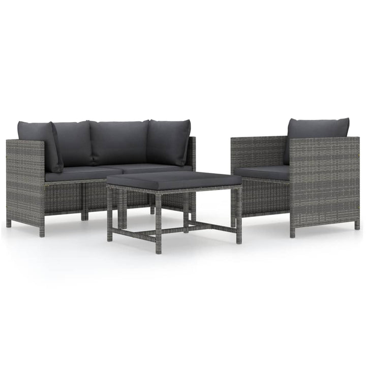 Set Mobilier De Grădină Cu Perne, 3 Piese, , Poliratan