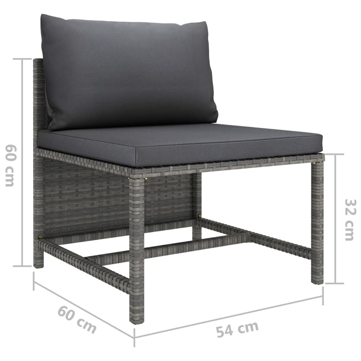 Set Mobilier De Grădină Cu Perne, 3 Piese, , Poliratan