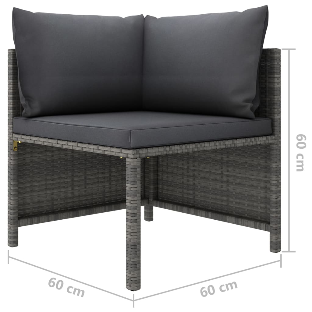 Set Mobilier De Grădină Cu Perne, 3 Piese, , Poliratan