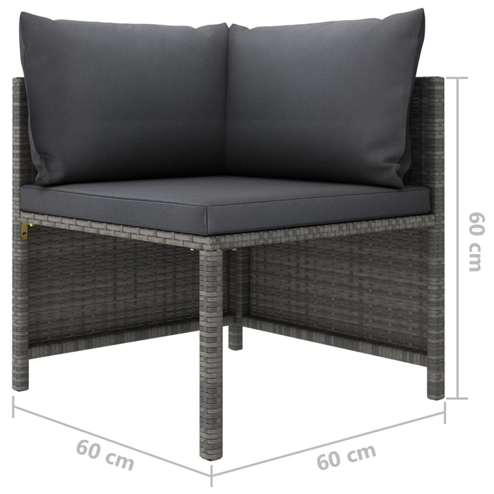 Set Mobilier De Grădină Cu Perne, 3 Piese, , Poliratan