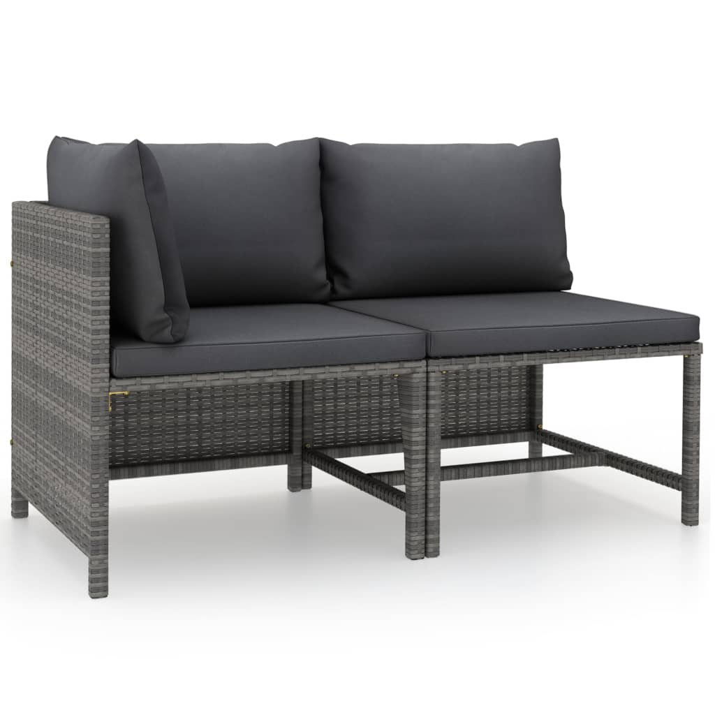 Set Mobilier De Grădină Cu Perne, 3 Piese, , Poliratan