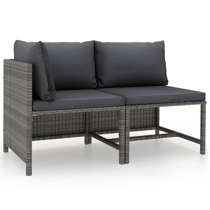 Set Mobilier De Grădină Cu Perne, 3 Piese, , Poliratan