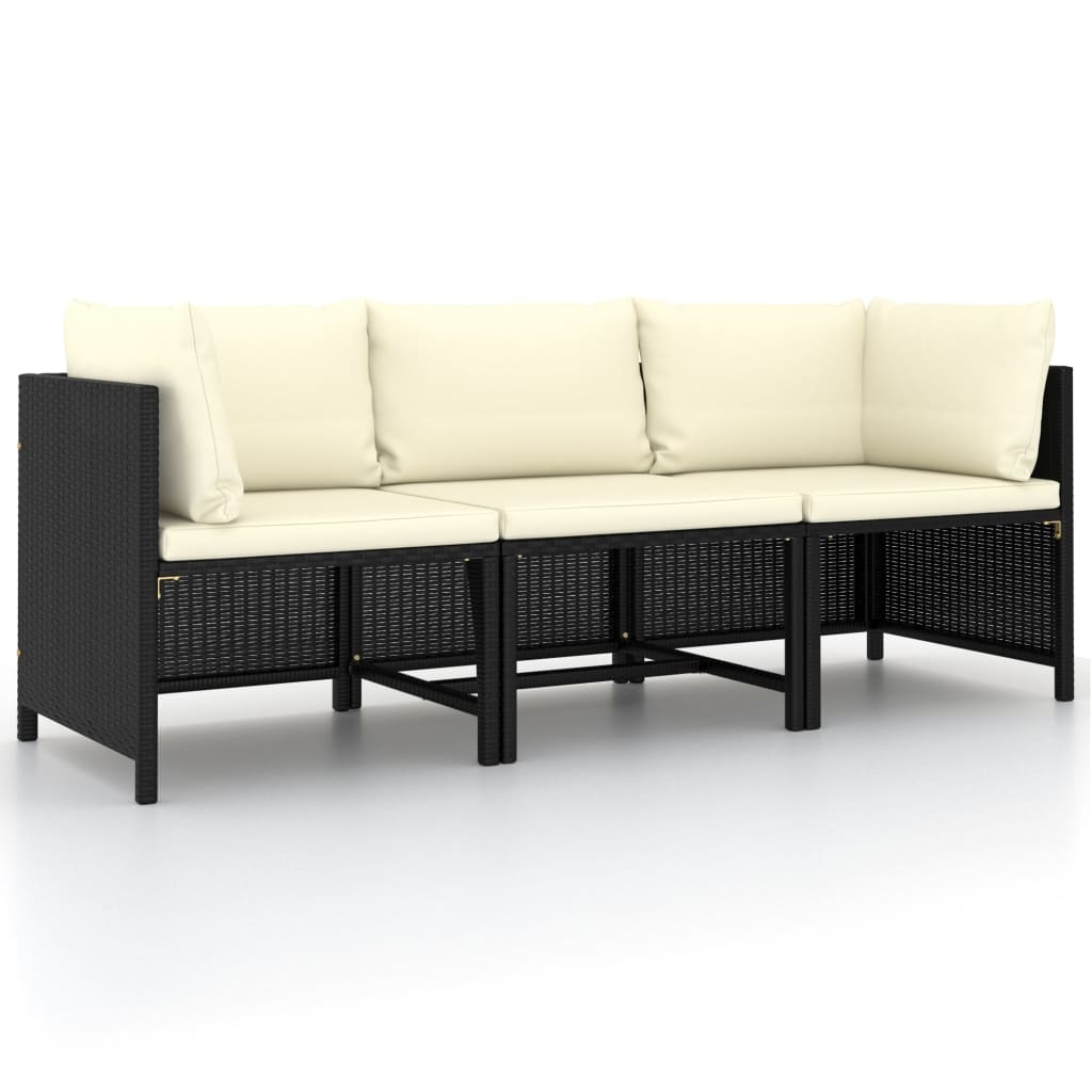 Set Mobilier De Grădină Cu Perne, 3 Piese, , Poliratan