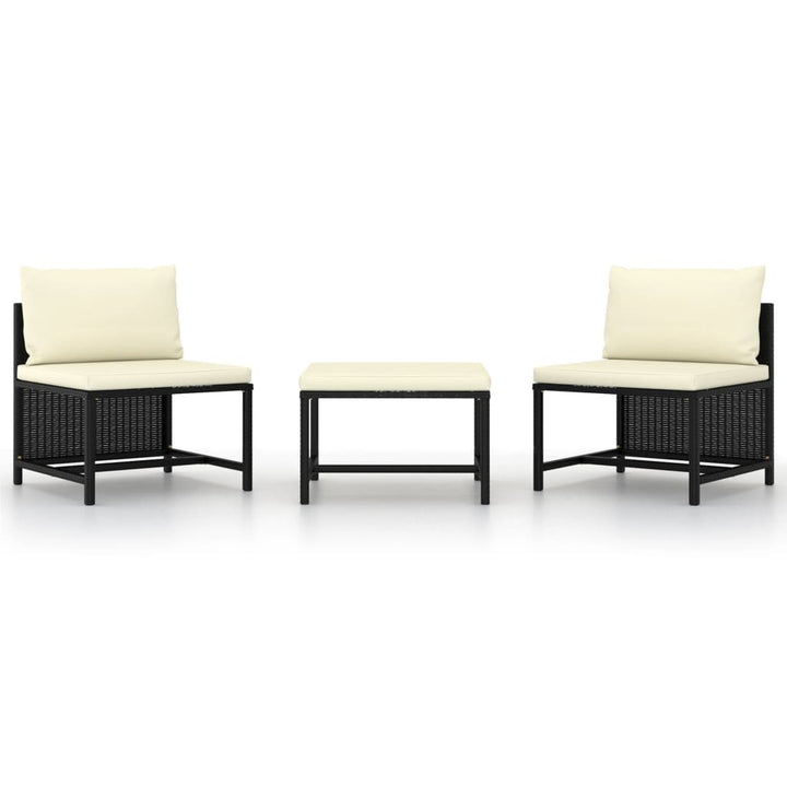 Set Mobilier De Grădină Cu Perne, 3 Piese, , Poliratan