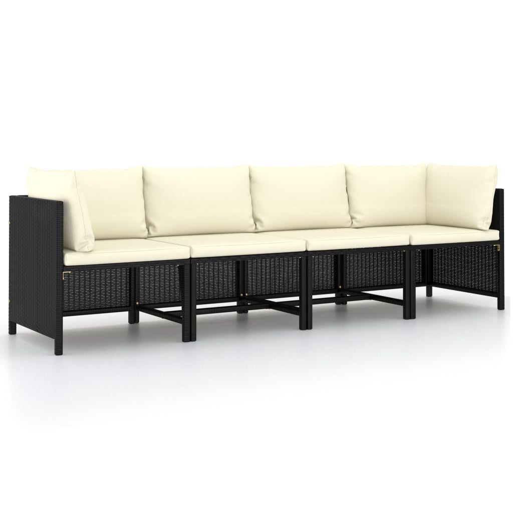 Set Mobilier De Grădină Cu Perne, 3 Piese, , Poliratan
