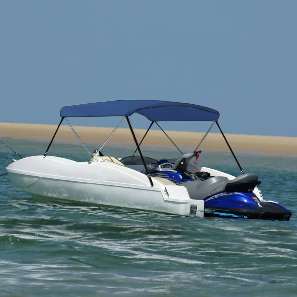 Parasolar Barcă Bimini Cu 2 Arcuri, Bleumarin,