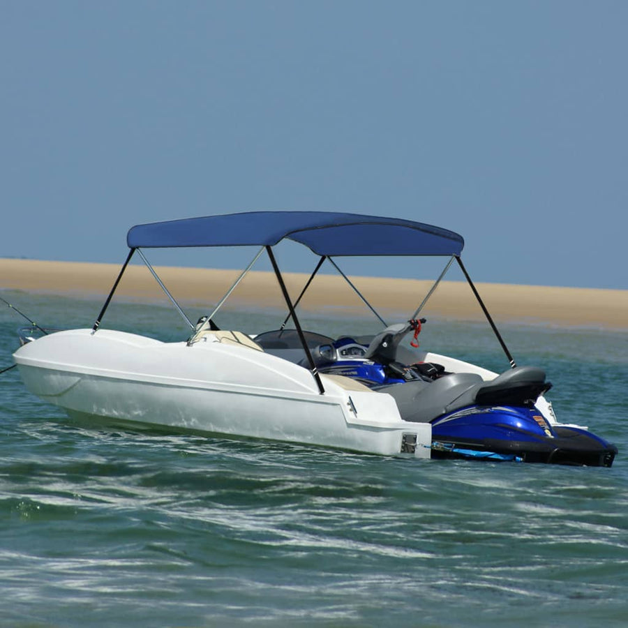 Parasolar Barcă Bimini Cu 2 Arcuri, Bleumarin,
