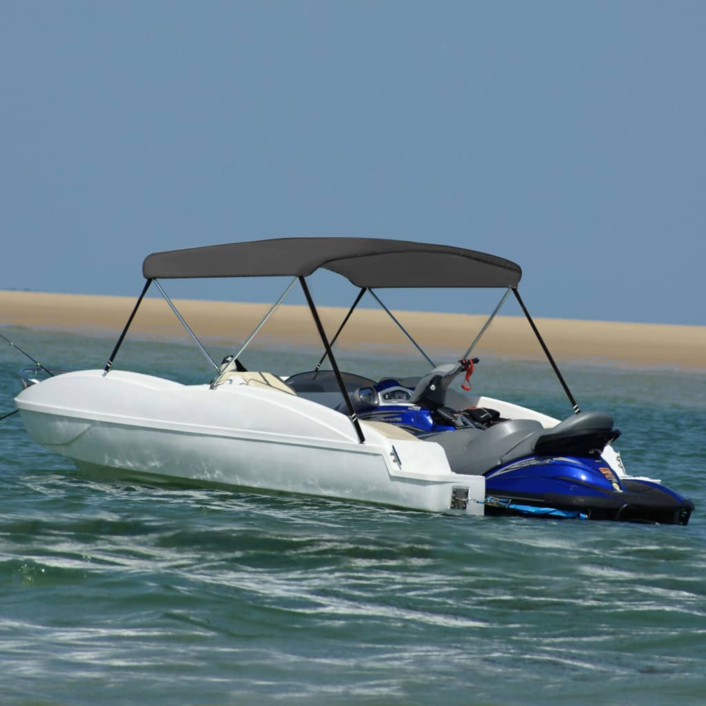Parasolar Barcă Bimini Cu 2 Arcuri, Bleumarin,