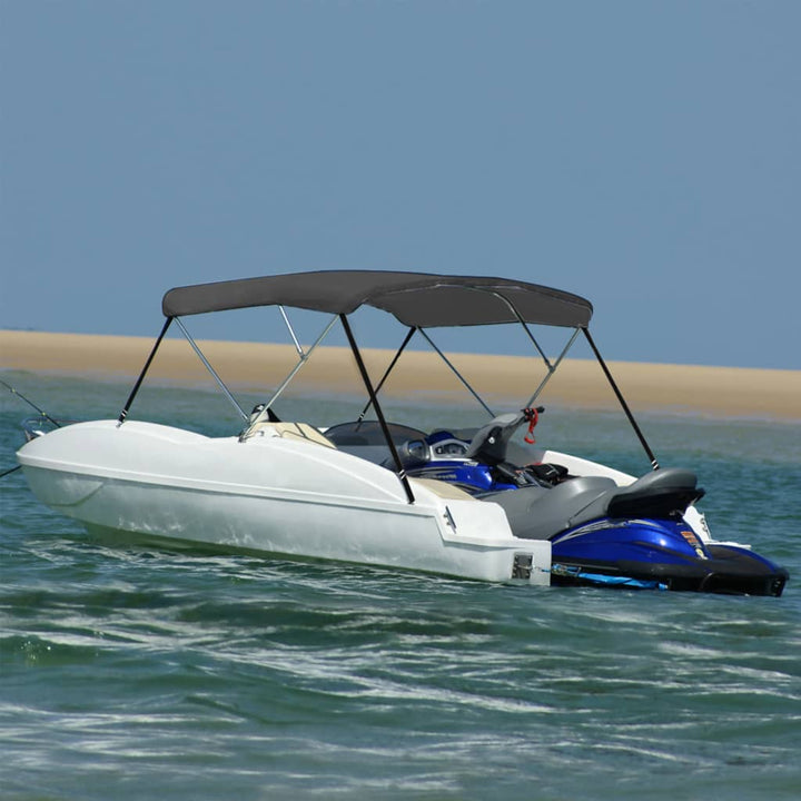 Parasolar Barcă Bimini Cu 2 Arcuri, Bleumarin,