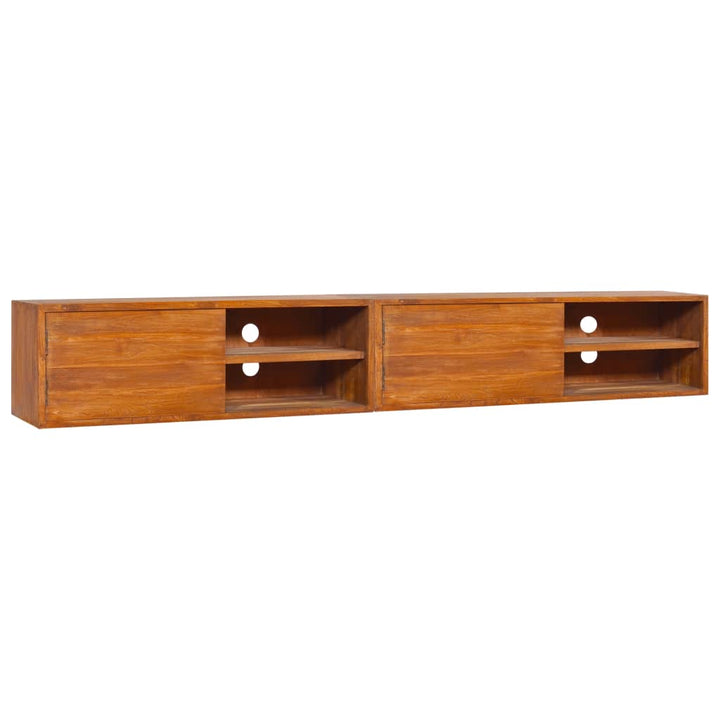 Dulap Tv Montat Pe Perete, 135 X 30 X , Lemn Masiv De Tec