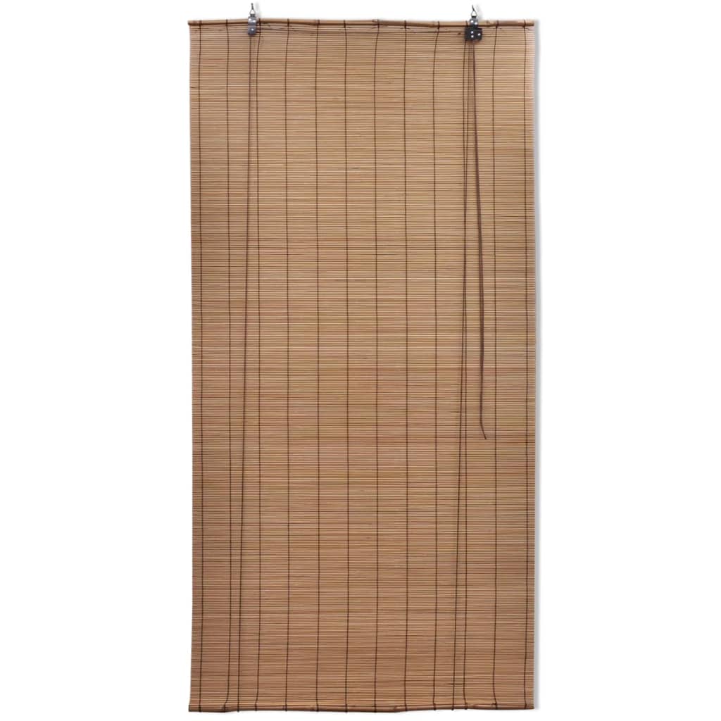 Jaluzele Din Bambus Tip Rulou, 2 Buc., Maro, 80 X 160 Cm