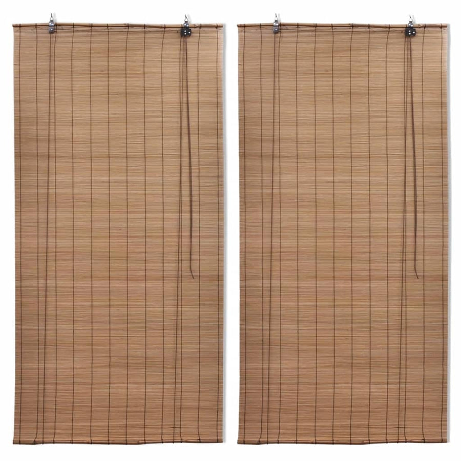 Jaluzele Din Bambus Tip Rulou, 2 Buc., Maro, 100 X 160 Cm