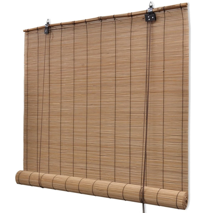 Jaluzele Din Bambus Tip Rulou, 2 Buc., Maro, 100 X 160 Cm