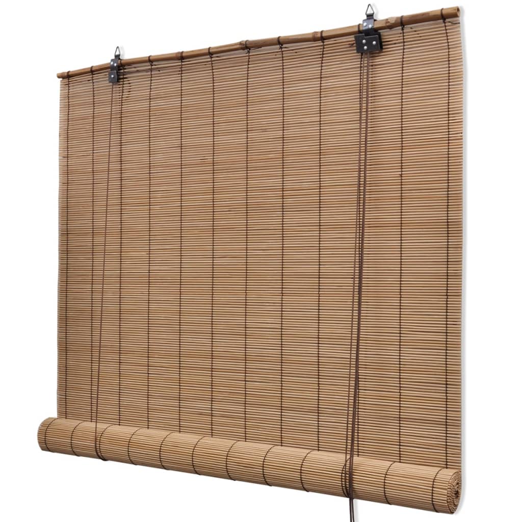 Jaluzele Din Bambus Tip Rulou, 2 Buc., Maro, 120 X 220 Cm