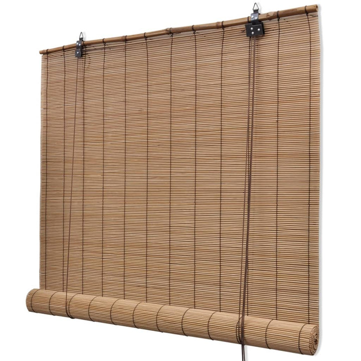 Jaluzele Din Bambus Tip Rulou, 2 Buc., Maro, 120 X 220 Cm