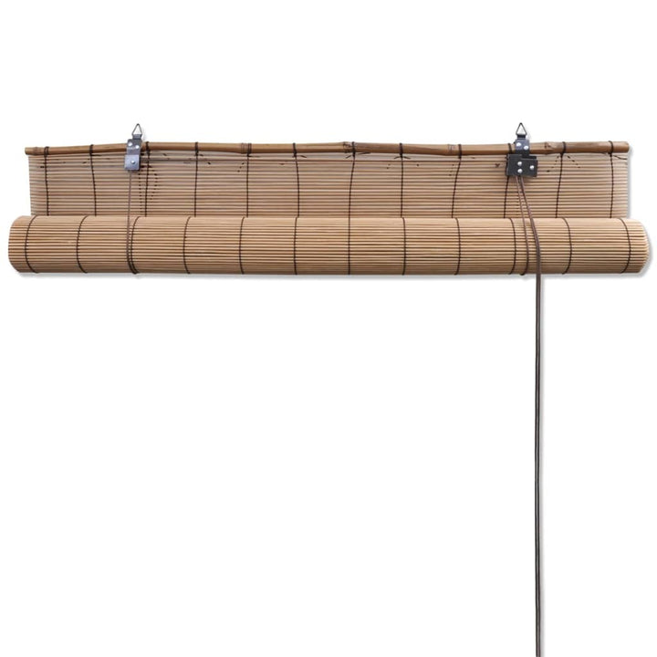 Jaluzele Din Bambus Tip Rulou, 2 Buc., Maro, 120 X 220 Cm