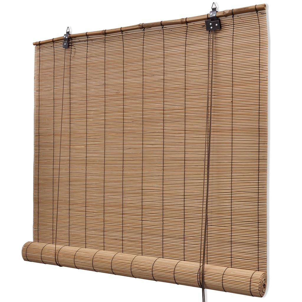 Jaluzele Din Bambus Tip Rulou, 2 Buc., Maro, 150 X 220 Cm