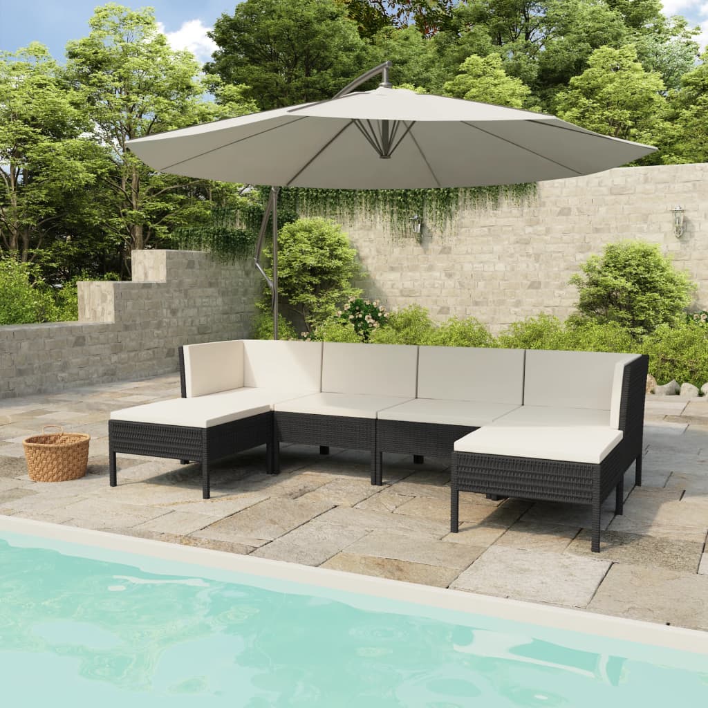 Set Mobilier De Grădină Cu Perne, 4 Piese, Poliratan,
