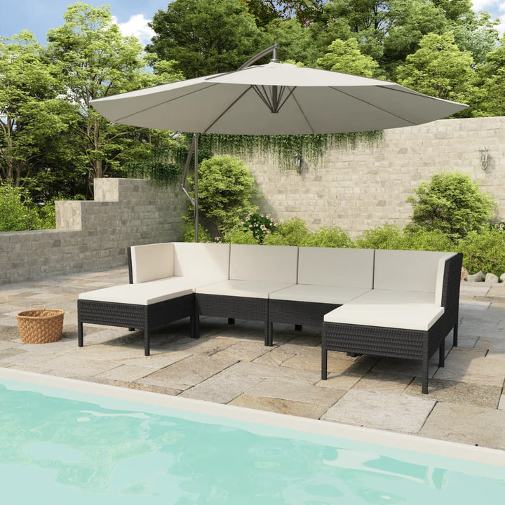 Set Mobilier De Grădină Cu Perne, 4 Piese, Poliratan,