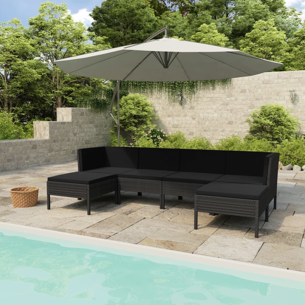 Set Mobilier De Grădină Cu Perne, 4 Piese, Poliratan,