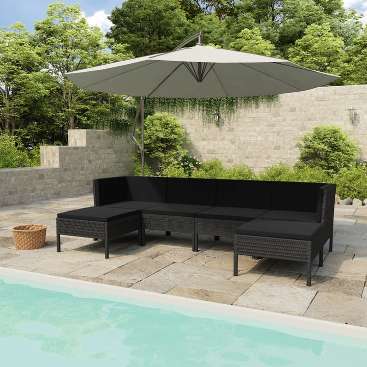 Set Mobilier De Grădină Cu Perne, 4 Piese, Poliratan,