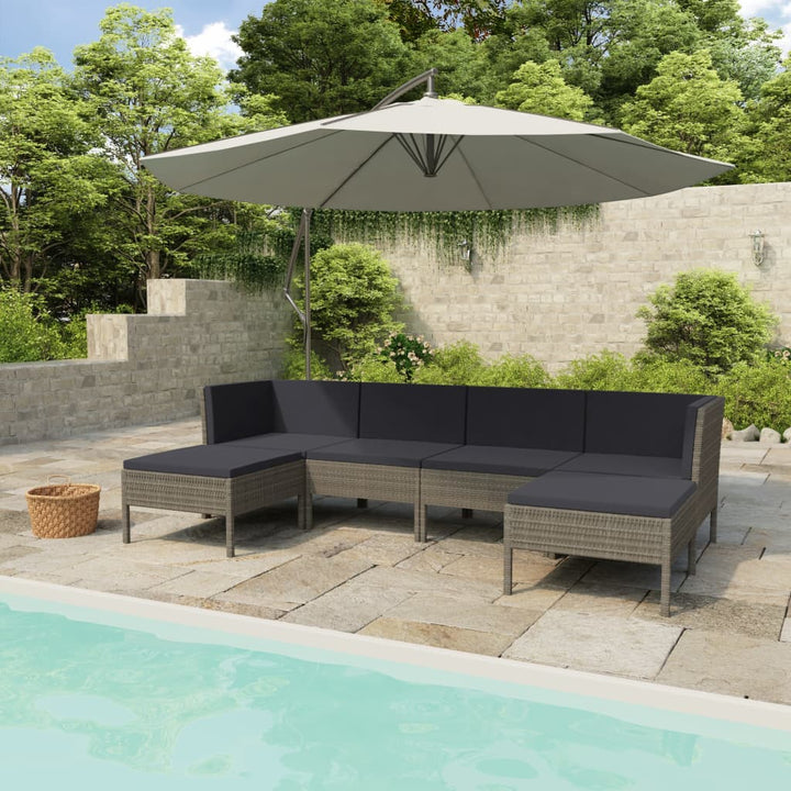 Set Mobilier De Grădină Cu Perne, 4 Piese, Poliratan,