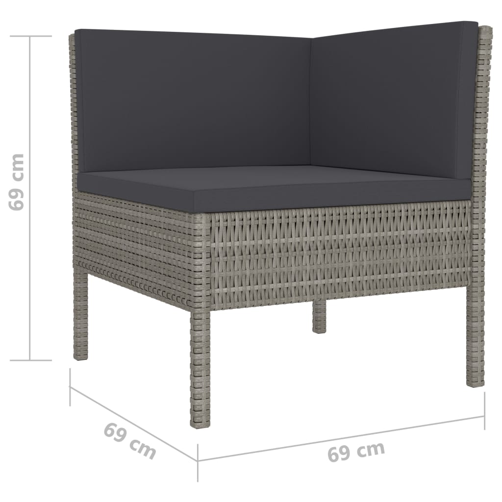 Set Mobilier De Grădină Cu Perne, 4 Piese, Poliratan,