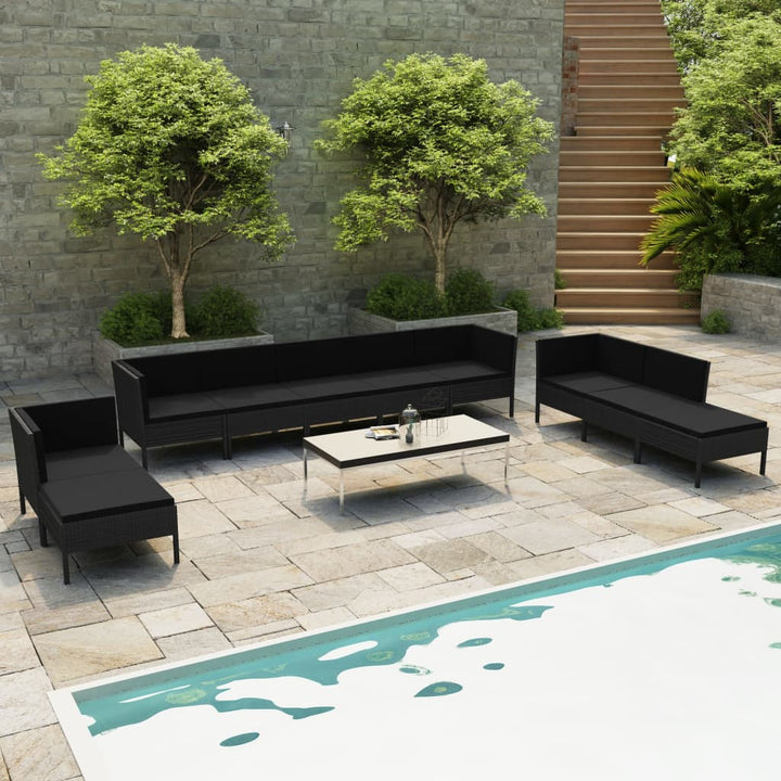 Set Mobilier De Grădină Cu Perne, 4 Piese, Poliratan,