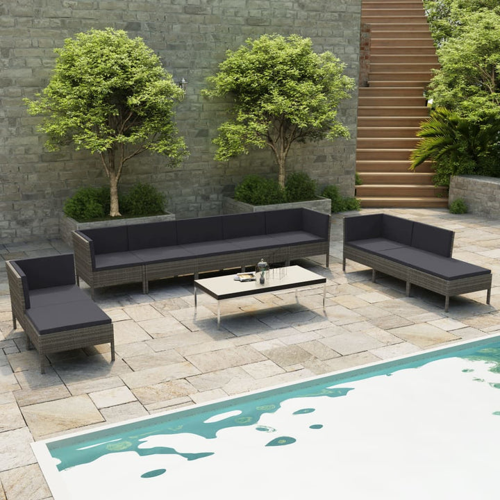 Set Mobilier De Grădină Cu Perne, 4 Piese, Poliratan,
