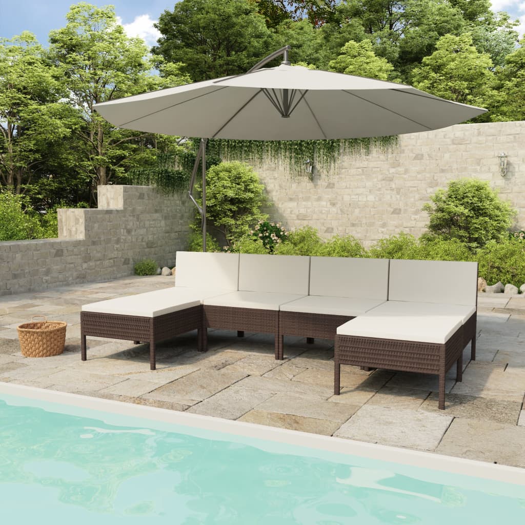 Set Mobilier De Grădină Cu Perne, 4 Piese, Poliratan,