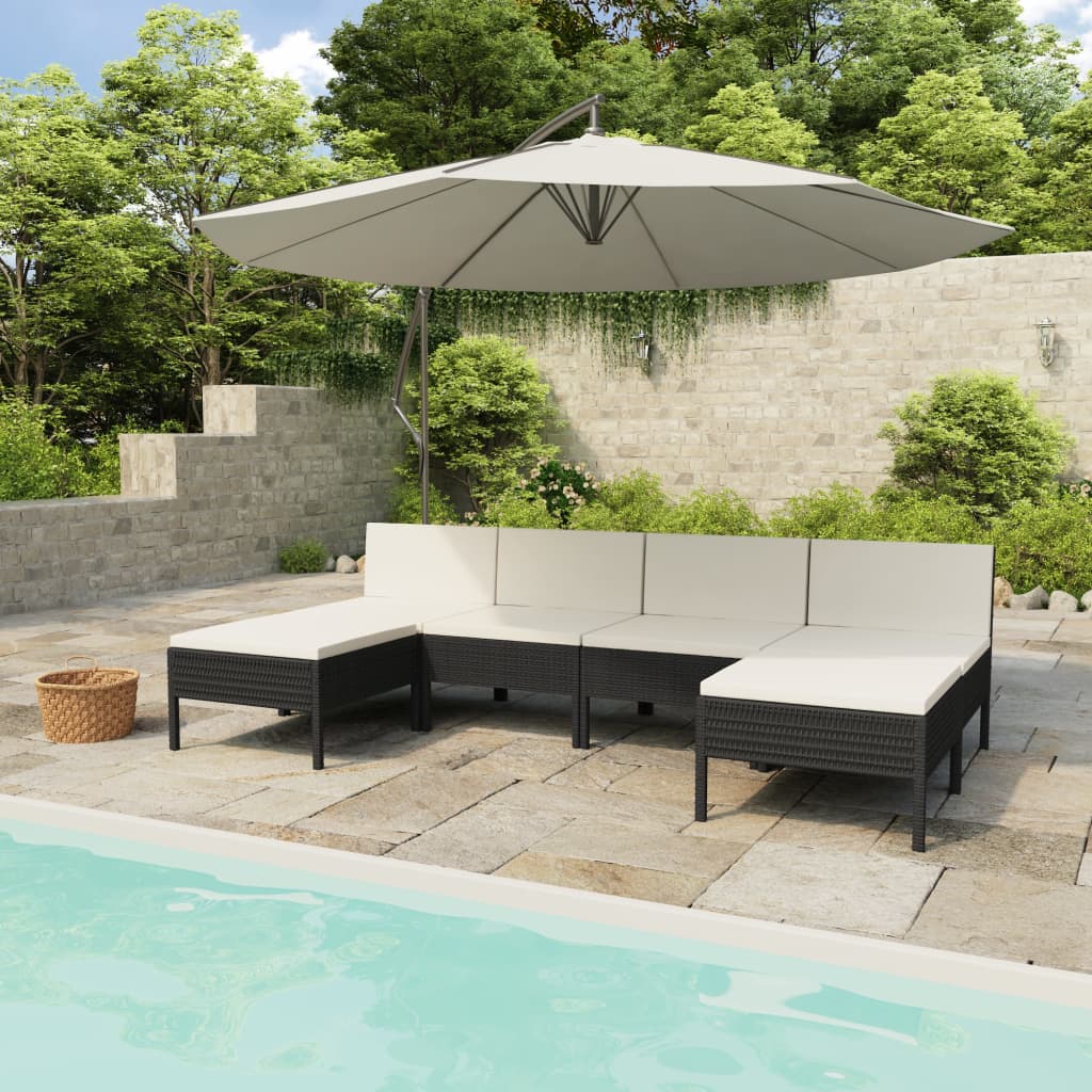 Set Mobilier De Grădină Cu Perne, 4 Piese, Poliratan,