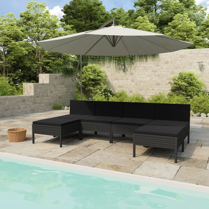 Set Mobilier De Grădină Cu Perne, 4 Piese, Poliratan,
