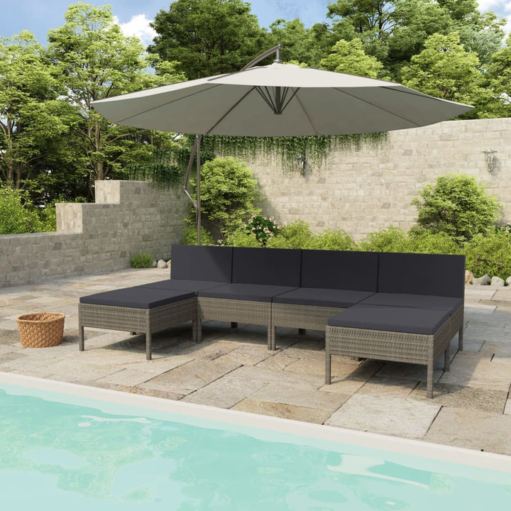 Set Mobilier De Grădină Cu Perne, 4 Piese, Poliratan,