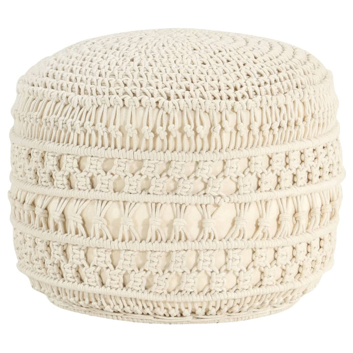 Taburet Puf Macrame Lucrat Manual, , 45X30 Cm, Bumbac