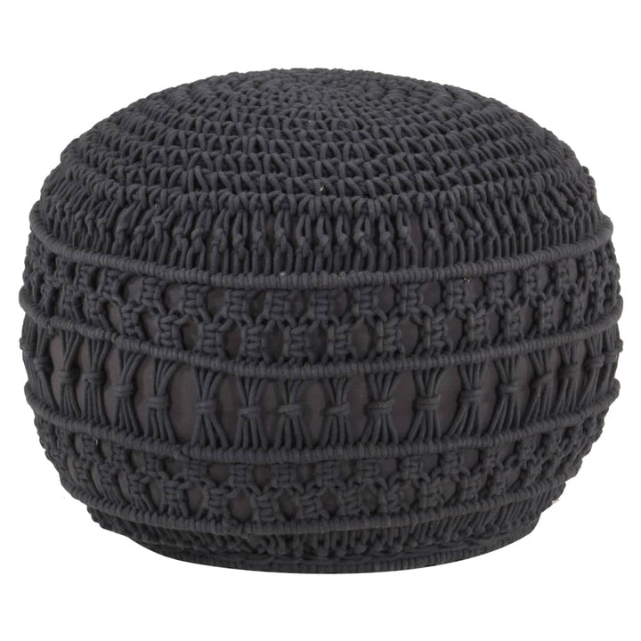 Taburet Puf Macrame Lucrat Manual, , 45X30 Cm, Bumbac