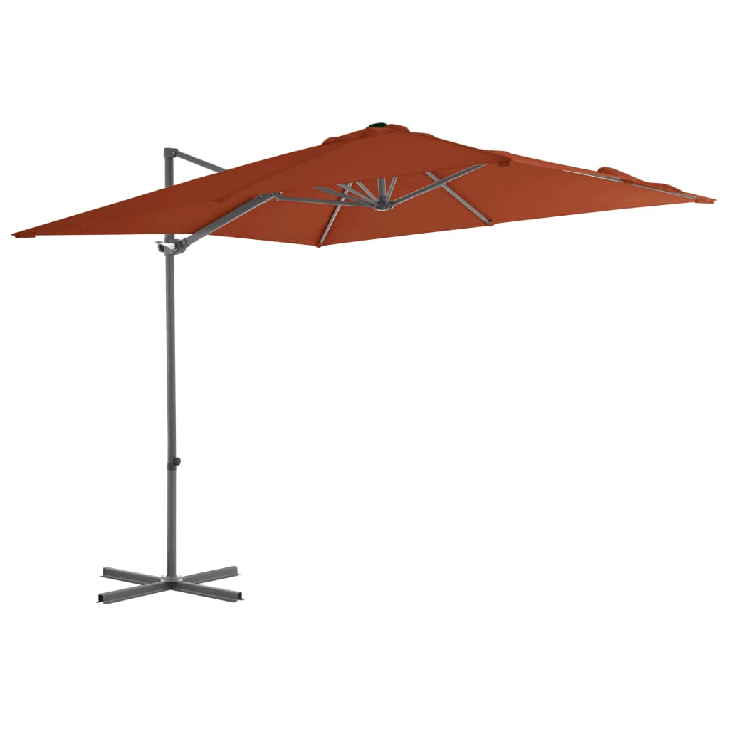 Umbrelă În Consolă Cu Stâlp Din Oțel, Cărămiziu, 300 Cm