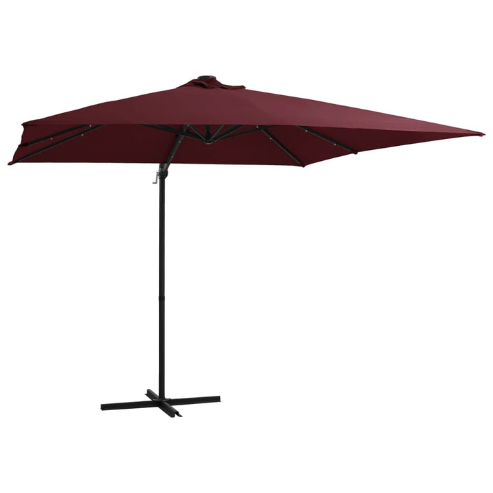 Umbrelă În Consolă Cu Led, Stâlp Din Oțel, Taupe,