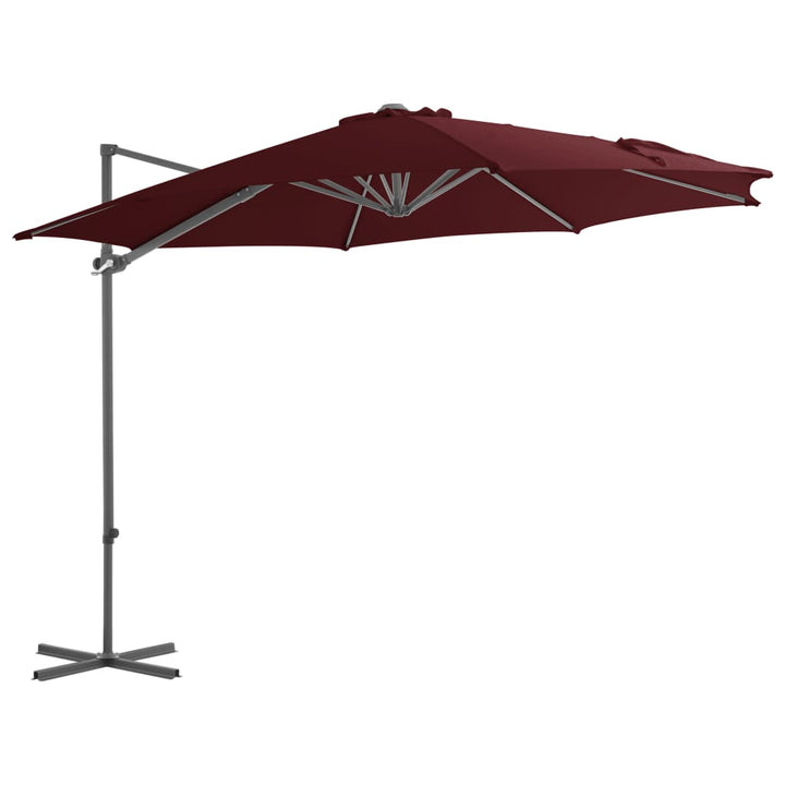 Umbrelă În Consolă Cu Stâlp Din Oțel, Cărămiziu, 300 Cm