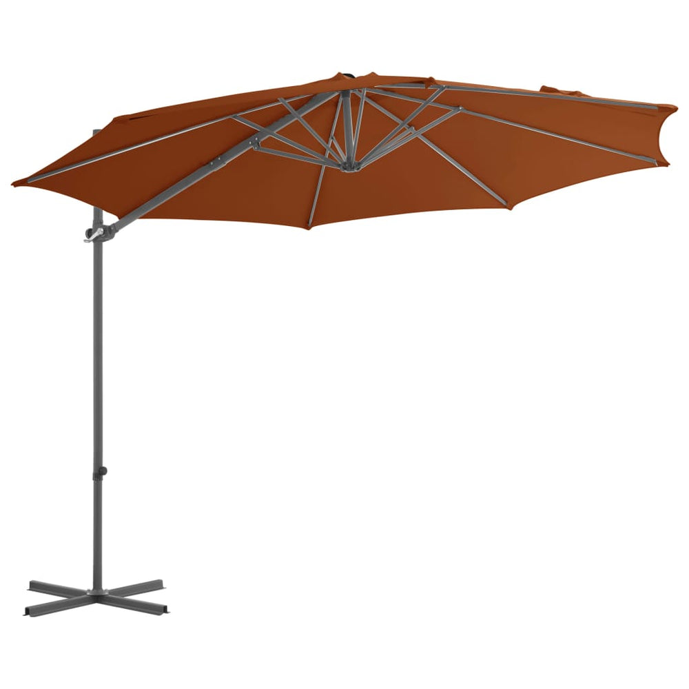 Umbrelă În Consolă Cu Stâlp Din Oțel, Cărămiziu, 300 Cm