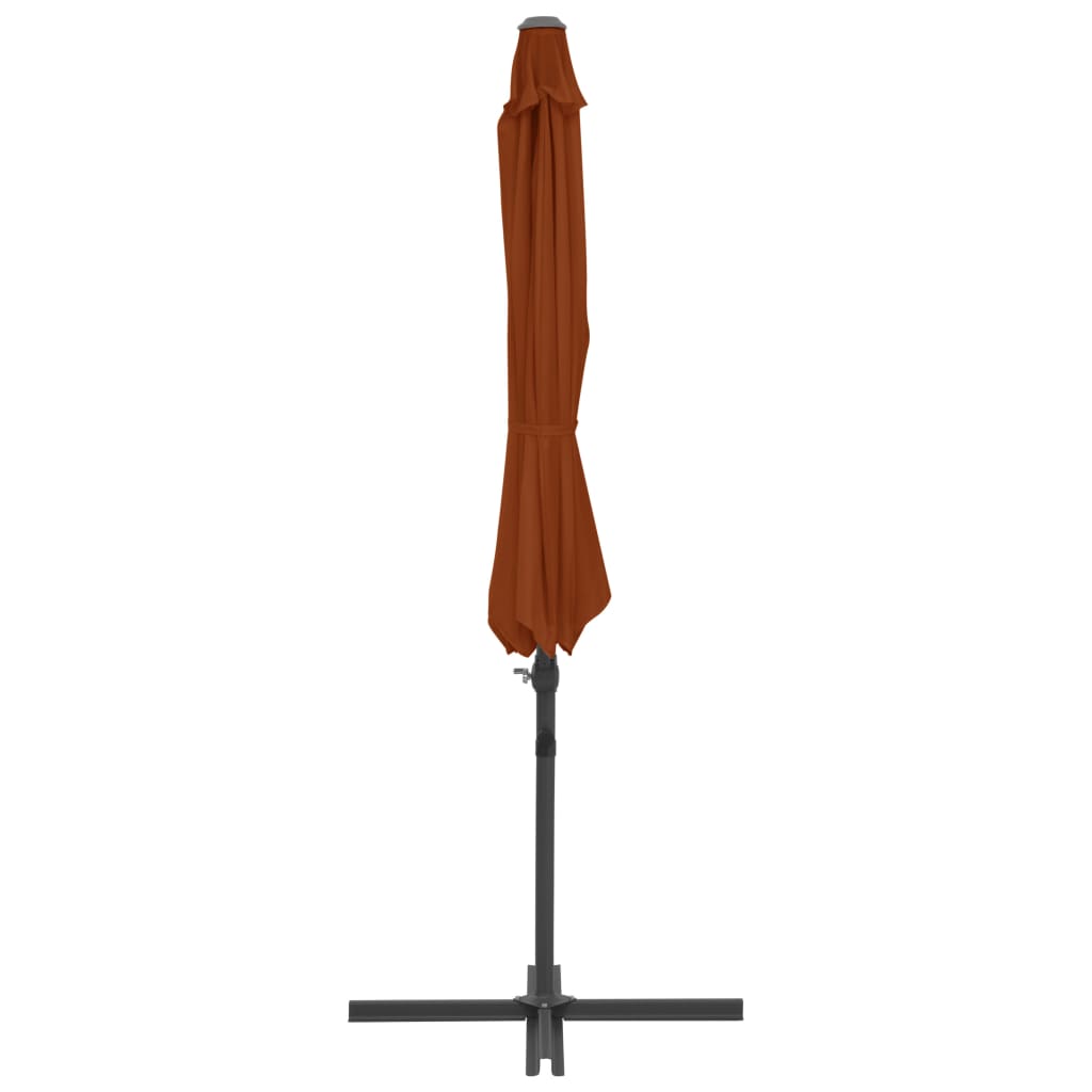 Umbrelă În Consolă Cu Stâlp Din Oțel, Cărămiziu, 300 Cm