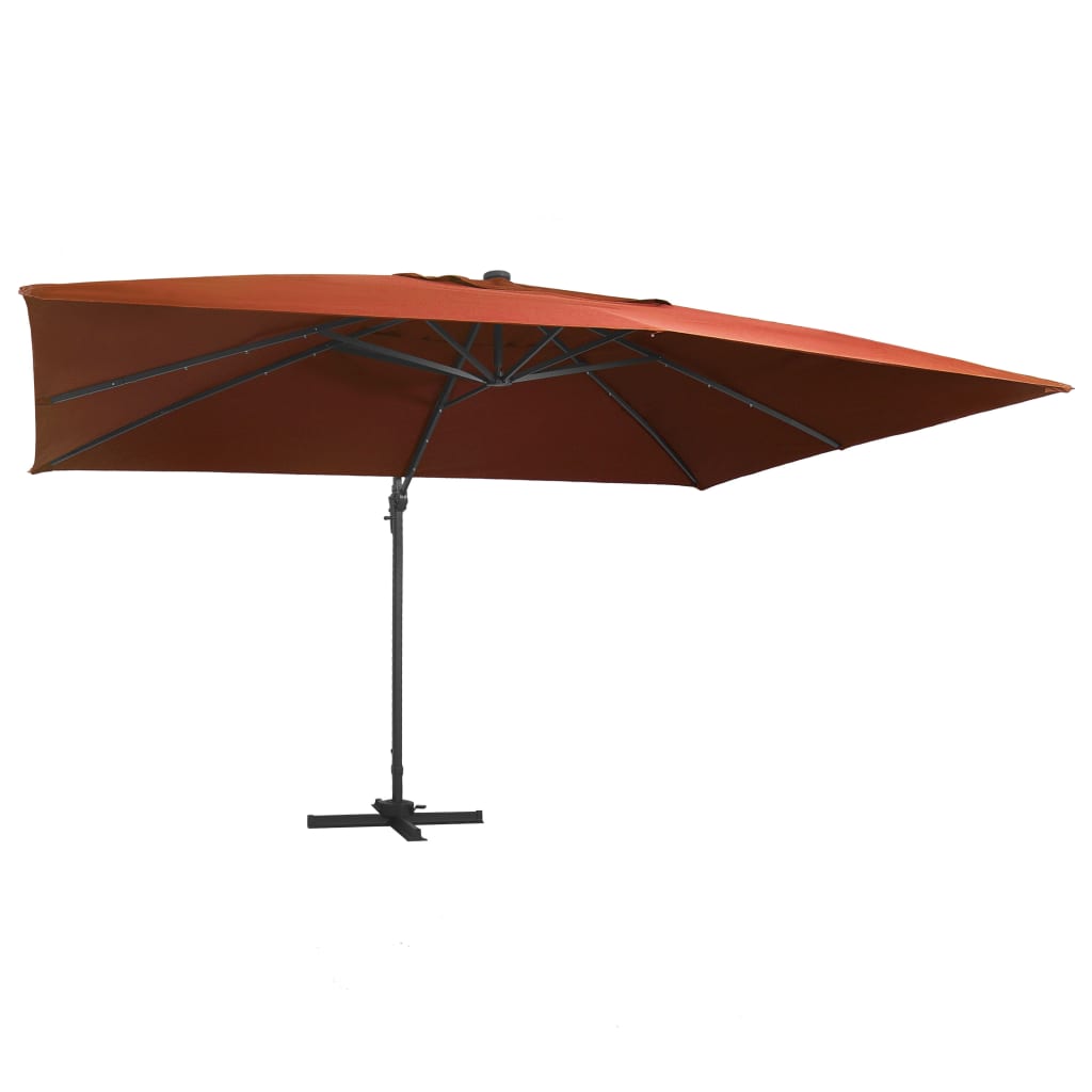 Umbrelă În Consolă Cu Led, Cărămiziu, 400X300 Cm