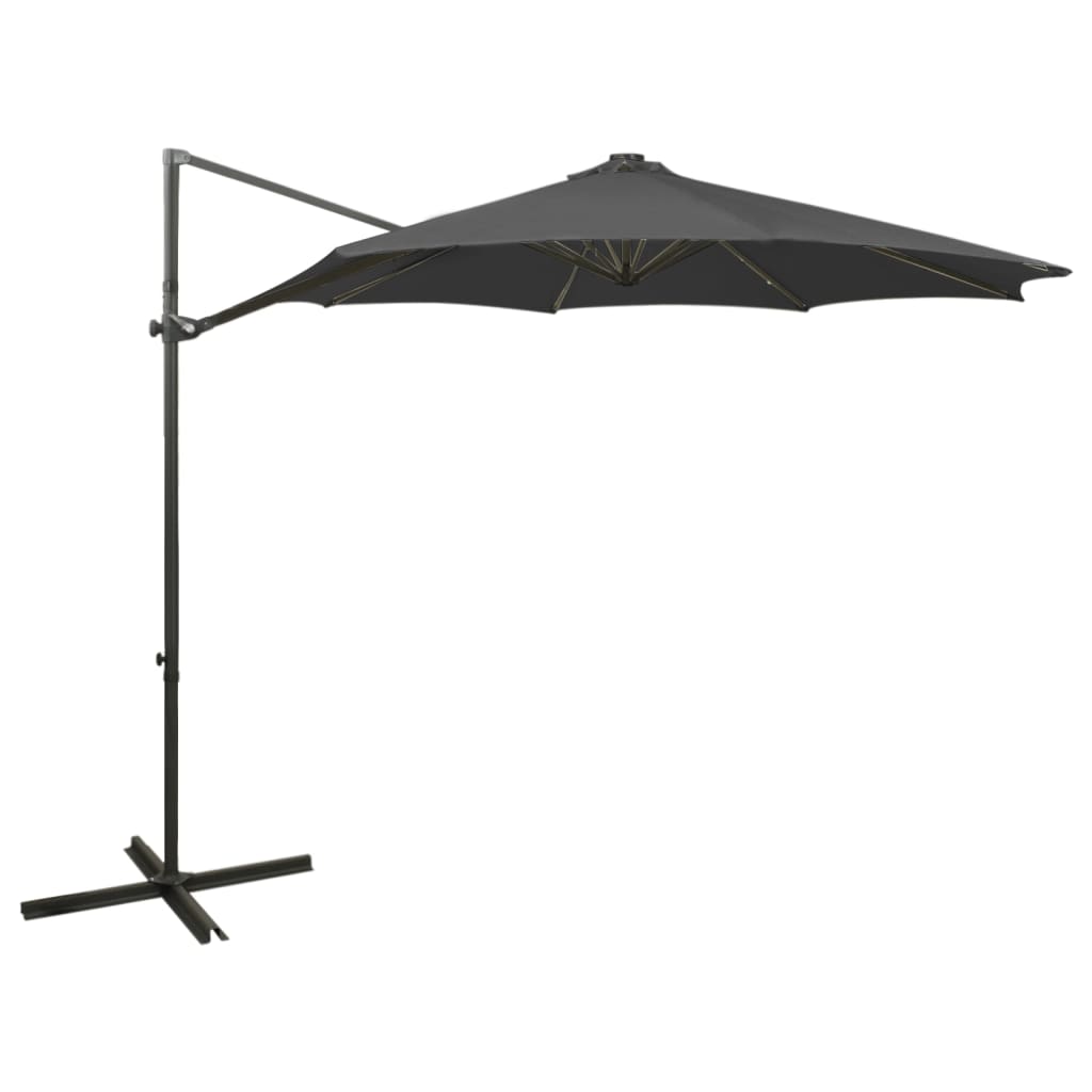 Umbrelă În Consolă Cu Stâlp Și Led-Uri, Cărămiziu, 300 Cm