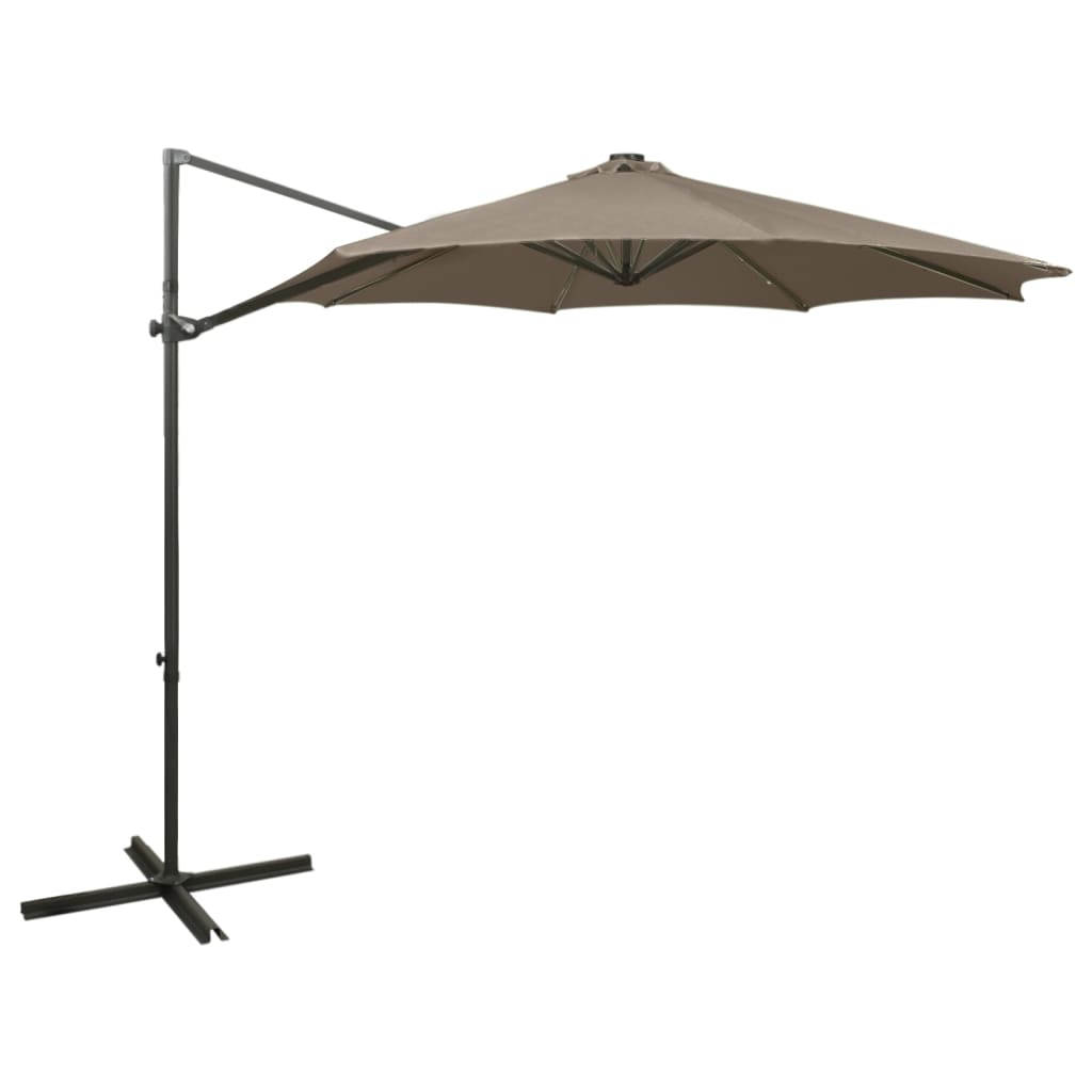 Umbrelă În Consolă Cu Stâlp Și Led-Uri, Cărămiziu, 300 Cm