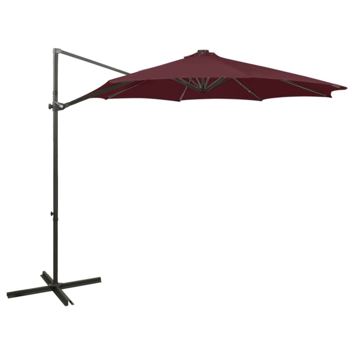 Umbrelă În Consolă Cu Stâlp Și Led-Uri, Cărămiziu, 300 Cm