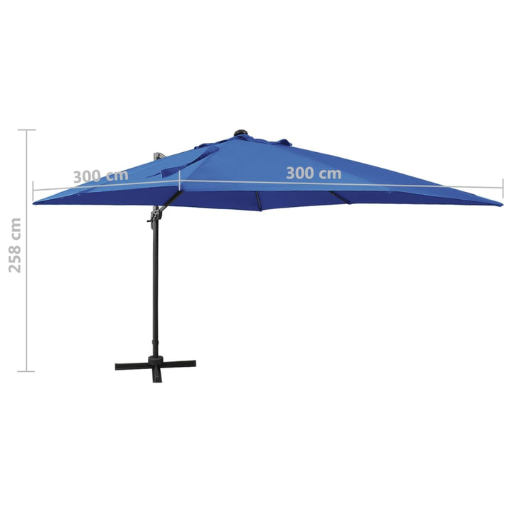 Umbrelă În Consolă Cu Stâlp Și Led-Uri, , 300 Cm