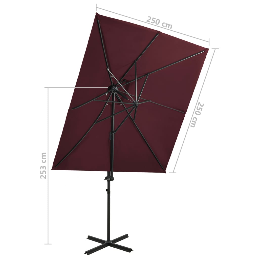 Umbrelă În Consolă Cu Înveliș Dublu, , 250X250 Cm