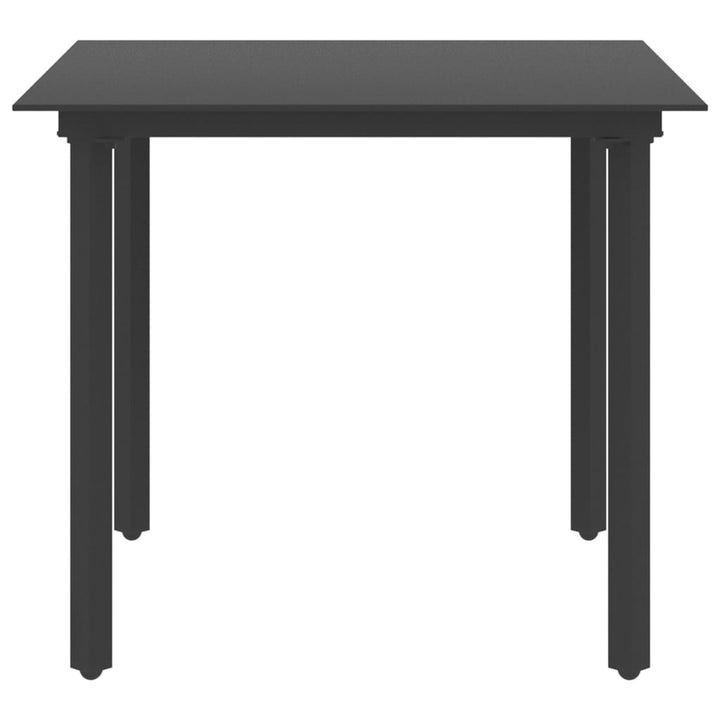 Masă De Grădină, Negru, , Oțel Și Sticlă