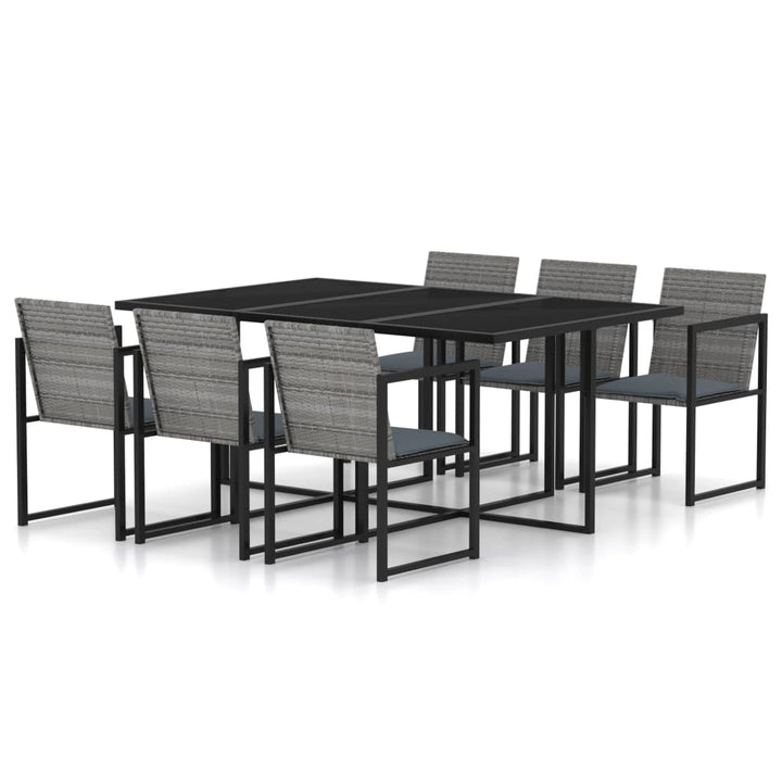 Set Mobilier De Grădină Cu Perne, 7 Piese, , Poliratan