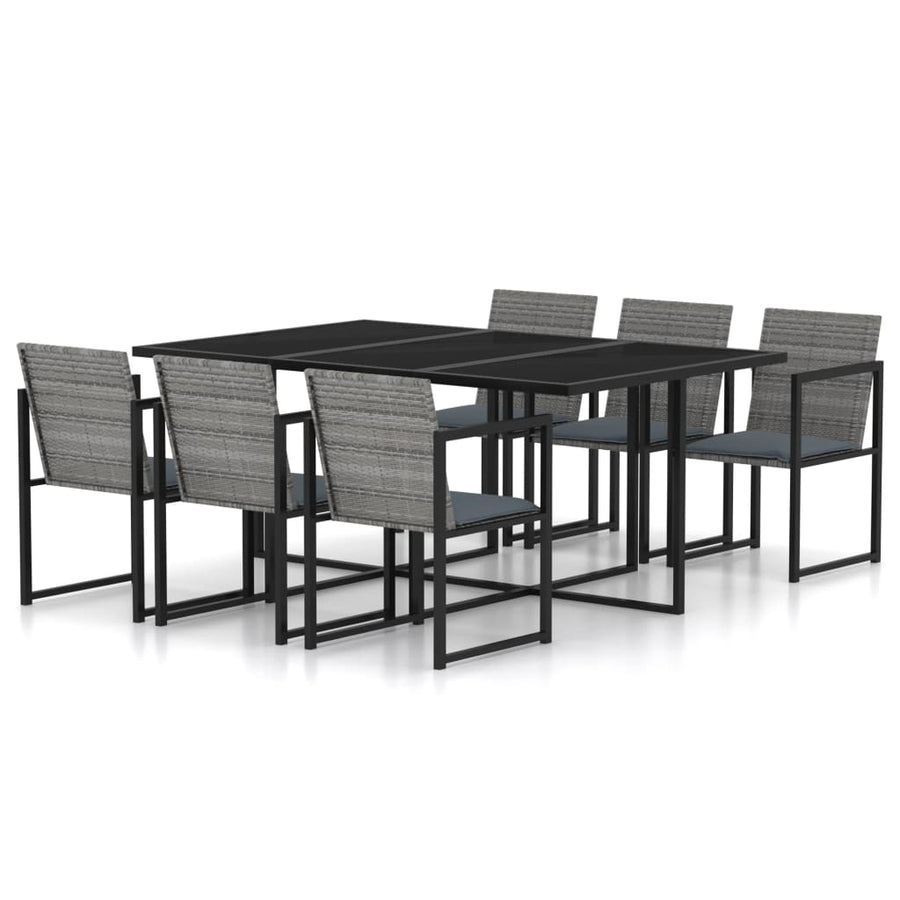 Set Mobilier De Grădină Cu Perne, 7 Piese, , Poliratan