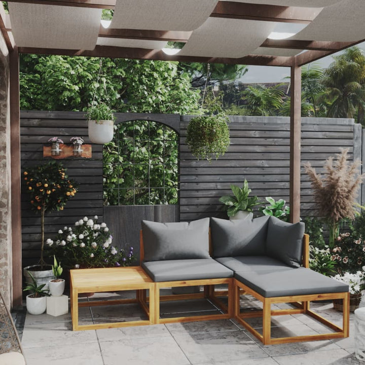 Set Mobilier Grădină Cu Perne, 6 Piese, Lemn Masiv Acacia